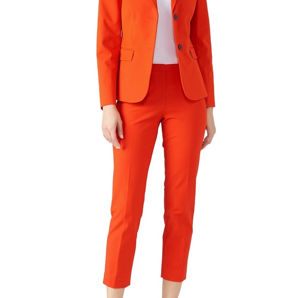 Theory Fire Opal Shrunken Blazer size 0  + Pant size 00 - Picture 2 of 6